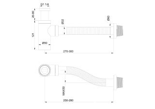 Сифон для раковины Wonzon & Woghand WW-88SS101-BGM тёмный графит